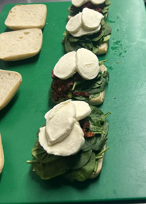 handmade spinach sandwich